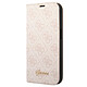 Guess Étui Folio pour iPhone 14 Plus Imprimé 4G Tendance Rose Véritable accessoire de mode