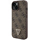 Guess Coque pour Apple iPhone 15 Plus Triangle Strass 4G Marron Coque conçue sur mesure pour Apple iPhone 15 Plus