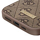 Guess Coque Magsafe pour Apple iPhone 13 Pro PU 4G Metal Plate Marron pas cher