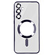Avizar Coque MagSafe pour Samsung S23 FE en Silicone Contour Chromé Violet - Coque avec cercle magnétique pour transformer votre appareil en un appareil compatible MagSafe
