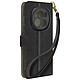 Avizar Housse pour Honor Magic 6 Pro Effet Brossé Portefeuille et Support Étui de protection en éco-cuir Noir résistant aux chocs et rayures pour protéger efficacement votre Honor Magic 6 Pro