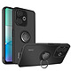 Avizar Coque pour Xiaomi Redmi 13 Bague Métallique Support Vidéo Noir coque au dos transparent fumé et contour noir, protection élégante pour votre appareil