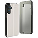 Avizar Étui pour Samsung Galaxy M55 Clapet Miroir Clear View Support Argent Protection à clapet en cuir vegan de haute qualité et d'un intérieur en polycarbonate résistant pour protéger votre appareil