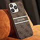 Acheter Guess Coque pour Apple iPhone 13 Pro PU 4G Stripe Marron