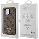 Guess Coque pour Apple iPhone 15 Plus Triangle Strass 4G Marron pas cher