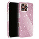 Avizar Coque Paillette pour iPhone 16 Pro Hybride Design Glamour Rose clair Coque ornée de paillettes brillantes Rose ajoutant une touche de glamour à votre appareil