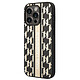 Karl Lagerfeld Coque pour Apple iPhone 14 Pro Max PU Monogram Stripe Noir - Coque conçue sur mesure pour Apple iPhone 14 Pro Max