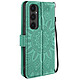 Avizar Étui Mandala Fleurs pour Galaxy S24 FE Portefeuille Support Dragonne Vert pâle - Étui à motif mandala fleurs, alliant style et protection, pour votre appareil