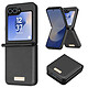 Avizar Coque pour Samsung Galaxy Z Flip 6 Dos Cuir Vegan Intérieur Rigide Noir - Coque noir conçue pour protéger votre appareil avec style
