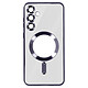 Avizar Coque MagSafe pour Samsung S24 Plus en Silicone Contour Chromé Coque avec cercle magnétique pour transformer votre Galaxy S24 Plus en un appareil compatible MagSafe