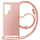 Avizar Coque Cordon Semi-Rigide pour Samsung Galaxy S24 Ultra Rose clair Coque Cordon de la série Corda mêlant la praticité au style, spécialement conçue pour appareil