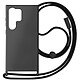 Avizar Coque Cordon Semi-Rigide pour Samsung Galaxy S24 Ultra Noir - Coque Cordon de la série Corda mêlant la praticité au style, spécialement conçue pour appareil
