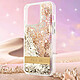 Guess Coque pour Apple iPhone 14 Pro Flowers à paillettes flottantes Dorée pas cher