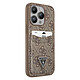 Guess Coque pour Apple iPhone 14 Pro Max PU 4G Porte-cartes Marron Coque conçue sur mesure pour Apple iPhone 14 Pro Max