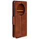 Avizar Étui pour Honor Magic 6 Lite 5G Clapet Portefeuille Support Dragonne Marron Étui Marron en éco-cuir texturé lisse adoptant un look raffiné et élégant pour habiller votre appareil