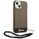 Guess Coque pour Apple iPhone 14 Colors avec lanière perlée Noir Coque conçue sur mesure pour Apple iPhone 14