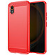 Avizar Coque pour Samsung Galaxy Xcover 7 Souple Effet Carbone et Brossé Rouge pas cher