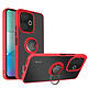 Avizar Coque pour Xiaomi Redmi 13 Bague Métallique Support Vidéo Rouge - coque au dos transparent fumé et contour rouge, protection élégante pour votre appareil