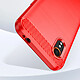 Avis Avizar Coque pour Samsung Galaxy Xcover 7 Souple Effet Carbone et Brossé Rouge