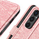 Avizar Étui Fleurs Mandala pour Samsung Galaxy S24 FE Portefeuille Dragonne Rose clair pas cher