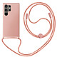 Avizar Coque Cordon Semi-Rigide pour Samsung Galaxy S24 Ultra Rose clair pas cher