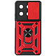 Avizar Coque pour Redmi Note 13 5G Bague Support Cache caméra coulissant Rouge - Coque bi-matière Rouge, antichoc conçue pour mettre votre appareil à l'abri des imprévus du quotidien