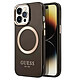 Guess Coque Magsafe pour Apple iPhone 14 Pro Max TPU Gold Outline Noir Coque conçue sur mesure pour Apple iPhone 14 Pro Max