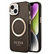 Guess Coque Magsafe pour Apple iPhone 14 TPU Gold Outline Noir Coque conçue sur mesure pour Apple iPhone 14