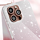 Avis Avizar Coque Paillette pour iPhone 16 Pro Hybride Design Glamour Blanc / Rose