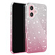 Avizar Coque Paillette pour iPhone 16 Plus Hybride Design Glamour Blanc / Rose Coque ornée de paillettes brillantes Argent et Rose ajoutant une touche de glamour à votre appareil