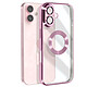 Avizar Coque Série Glam pour iPhone 16 Antichoc Rose - Coque Transparente au contour Rose série Glam, conçue pour appareil