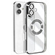 Avizar Coque Série Glam pour iPhone 16 Antichoc Argent - Coque Transparente au contour Argent série Glam, conçue pour appareil