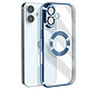 Avizar Coque Série Glam pour iPhone 16 Antichoc Bleu Coque Transparente au contour Bleu série Glam, conçue pour appareil