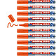EDDING Marqueur pour Tableaux blancs 250 Corps Alu Orange Pointe Ronde 1,5-3 mm x 10 Marqueur pour tableaux blancs