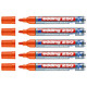 EDDING Marqueur pour Tableaux blancs 250 Corps Alu Orange Pointe Ronde 1,5-3 mm x 5 Marqueur pour tableaux blancs