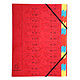 EXACOMPTA Trieur Agrafé Carte Lustrée avec Élastiques 24 Compartiments Rouge x 8 Trieur