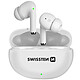 Swissten Écouteurs Bluetooth 5.0 Tactile Autonomie 15 h avec Câble de Charge USB-C Blanc Écouteurs Sans Fil autonomie 15H offrant une utilisation prolongée sans recharge fréquente