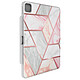 Supcase Étui pour iPad Pro 13 2024 Protection intégrale avec Rabat Support Blanc / Rose - Housse rose marbrée série Cosmo de chez Supcase pour protéger efficacement votre appareil