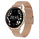 Forever Montre Connectée Femme avec Bracelet en maille Élégante inoxydable Rose champagne Montre connectée Velora Forever, élégante et féminine, avec un profil fin de 8 mm et deux bracelets interchangeables en acier inoxydable et silicone