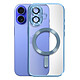 Avizar Coque MagSafe pour iPhone 16 Silicone Contour Chromé Bleu clair Coque intégrant un cercle magnétique pour protéger votre appareil tout en restant compatible avec les accessoires MagSafe
