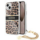 Guess Coque pour Apple iPhone 13 Mini Leopard avec breloque Léopard Coque conçue sur mesure pour Apple iPhone 13 Mini