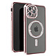 Avizar Coque Diamant pour iPhone 12 Pro Max Protection MagSafe Contour Strass Coque diamant contour Rose Gold strassé, habillant votre iPhone 12 Pro Max de manière luxueuse et élégante