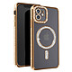 Avizar Coque Diamant pour iPhone 12 Protection MagSafe Contour Strass Coque diamant contour Or strassé, habillant votre iPhone 12 de manière luxueuse et élégante