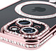 Avis Avizar Coque Diamant pour iPhone 15 Protection MagSafe Contour Strass Rose champagne