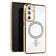 Avizar Coque Diamant pour Samsung Galaxy A25 MagSafe Contour Strass Coque diamant contour Or strassé, habillant votre Galaxy A25 5G de manière luxueuse et élégante
