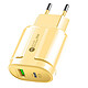 Avizar Chargeur Secteur 20W USB Quickcharge 3.0 / Power Delivery USB Type-C Jaune Ce chargeur secteur jaune de marque EKO vous permet de recharger jusqu'à 2 périphériques simultanément et en toute commodité