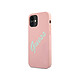 Guess Coque pour Apple iPhone 12 Mini Collection Silicone Vintage en TPU Rose - Offre une protection efficace contre les chocs, les rayures et les salissures