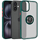 Avizar Coque pour iPhone 16 Antichoc avec Anneau Magnétique Rotatif Finition Givrée Cette coque pour iPhone 16 affiche un dos rigide en polycarbonate givré, à surface mate résistante aux rayures et aux traces