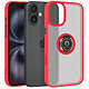 Avizar Coque pour iPhone 16 Antichoc avec Anneau Magnétique Rotatif Finition Givrée - Cette coque pour iPhone 16 affiche un dos rigide en polycarbonate givré, à surface mate résistante aux rayures et aux traces