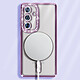 Avizar Coque Diamant pour Samsung Galaxy S24 MagSafe Contour Strass Violet pas cher